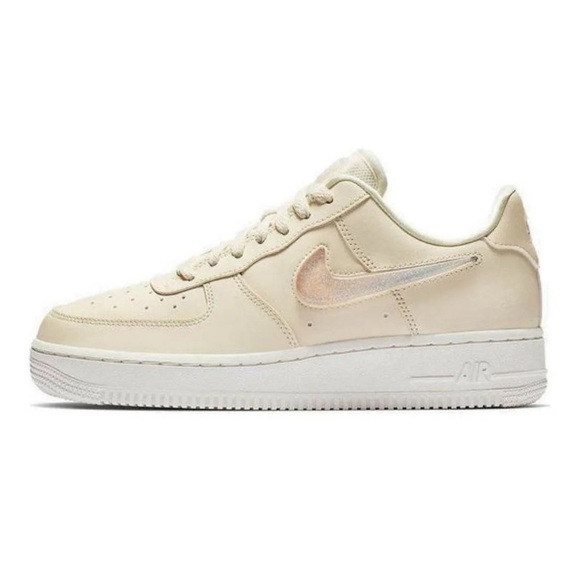 Nike | Women’s Pale Ivory Jelly Jewel Air Force 1 lace up sneaker, size 8.5 - Picture 1 of 16